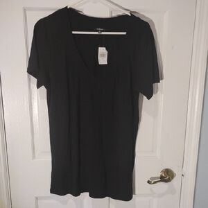 Ambiance Black V-Neck Short Sleeve Tee